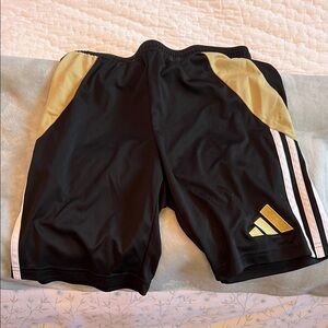 Adidas Black and Gold Sports Shorts